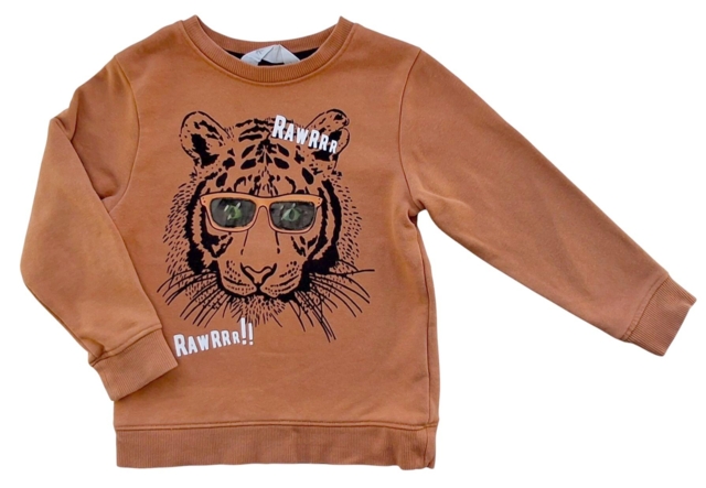 H&M langærmet orange sweatshirt str. 98-104