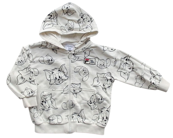 Fila Tom & Jerry råhvid sweatshirt str. 98-104