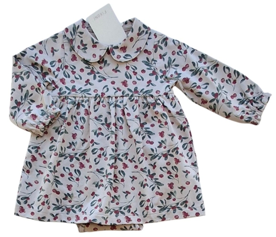 Ny Fixoni beige langærmet kjole-body str. 62