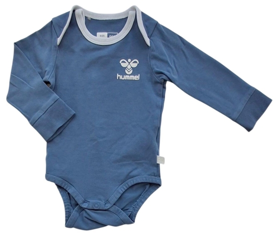 Hummel gråblå langærmet body str. 68