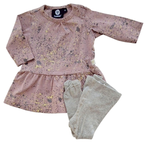 Hummel rosa kjole og H&M strømpebukser str. 56