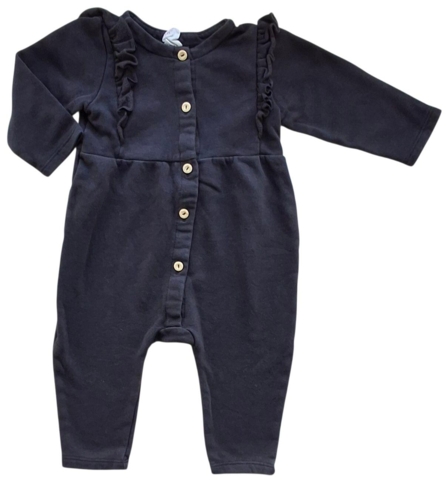 H&M sort langærmet sweat heldragt str. 74