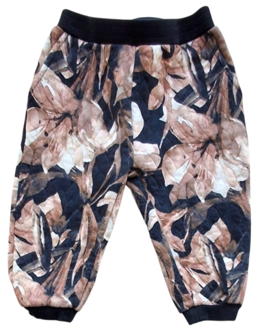 Petit sorte blomstret sweat bukser str. 74