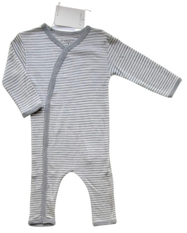 Ny Fixoni grå og hvidstribet uld og silke heldragt