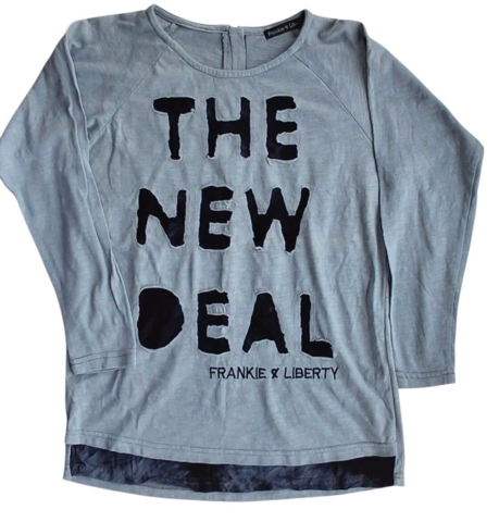 Frankie & Liberty gråblå langærmet bluse str. 10 år