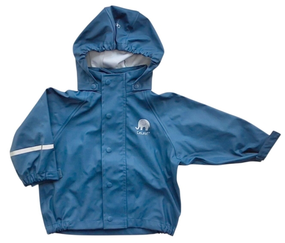 Celavi blågrå regnjakke str. 80