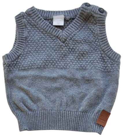 Name it grå finstrikket vest str. 56