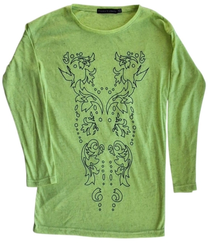 Liberty & Frankie pistaciegrøn bluse str. 10