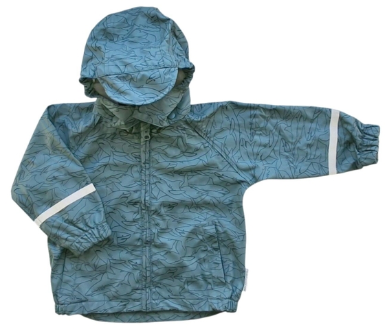 Hust & Claire grågrøn regnjakke str. 86