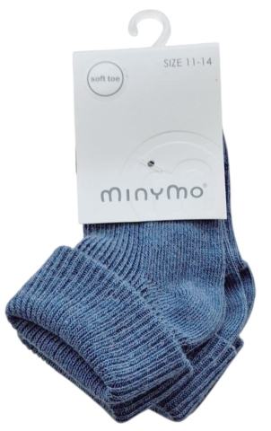 Nye Minymo gråblå 2-pak babysokker