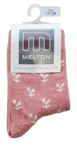 Nye Melton mørk rosa strømper med blomster