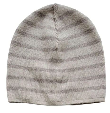 Beige stribet bomuldshue str. 50 cm