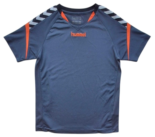 Hummel mørkegrå kortærmet sports T-shirt str. 110-116