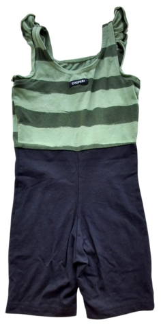 Chopar sort og grønstribet gymnastik heldragt str. 4