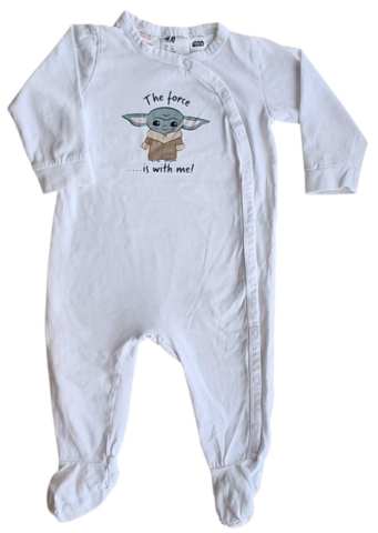 H&M hvid langærmet heldragt eller natdragt str. 74