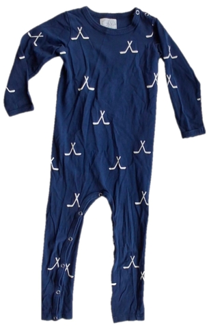 Gro mørkeblå langærmet heldragt str. 92