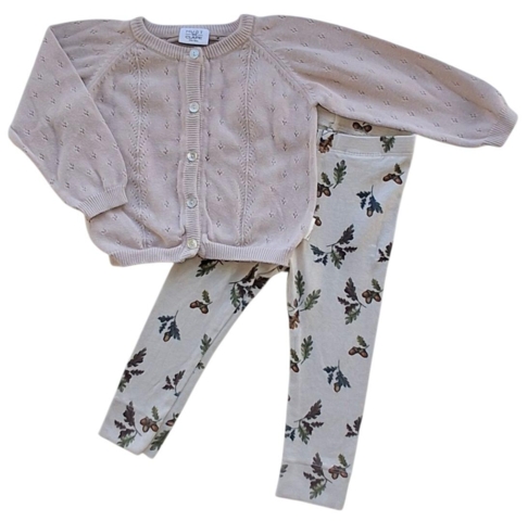 Hust & Claire rosa cardigan og Name it leggings str. 74