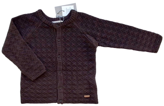 Ny Minymo mørkebrun uld striktrøje