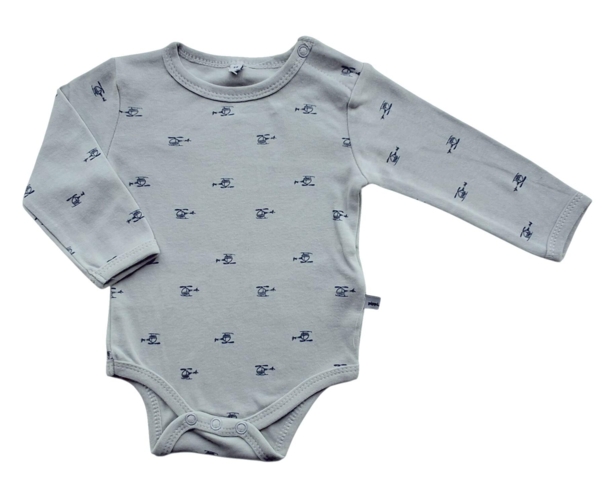 Ny Pippi lys blågrå langærmet body