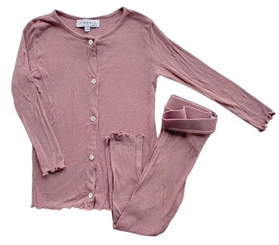 Liberté Ami pudderfarvet blødt rib sæt str. 86-92