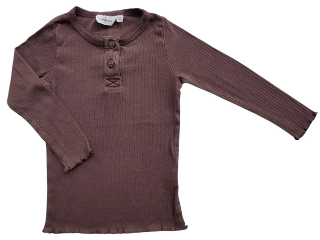 Lil' Atelier brun langærmet rib bluse str. 92