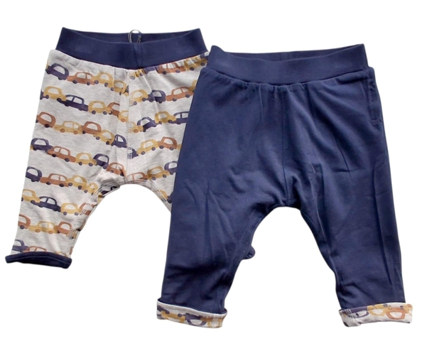 Nye Minymo vendbare mørkeblå og lysegrå babybukser