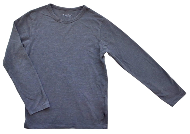 Minymo mørkegrå langærmet bluse str. 116