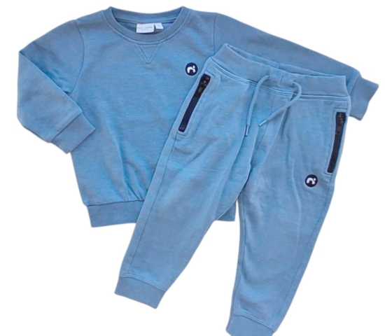 Name it blågråt sweat joggingsæt str. 86