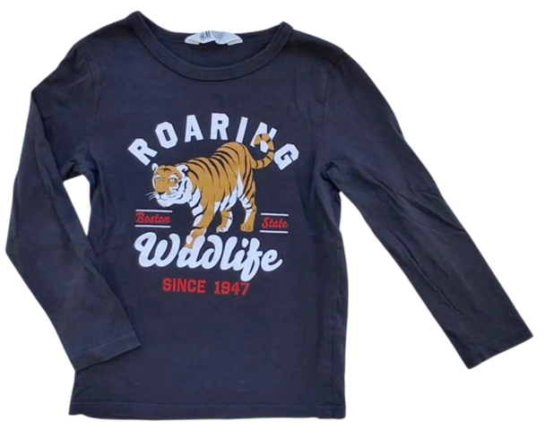 H&M mørkegrå langærmet bluse str. 110-116