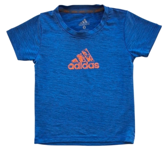 Adidas blå meleret kortærmet sports T-shirt str. 3