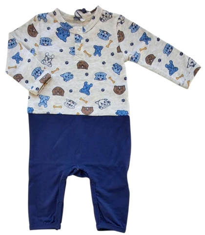 Ny Minymo grå og blå to-farvet heldragt str. 56