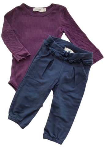 Marmar lilla rib body og Name it blå bukser str. 68