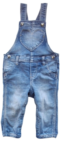 H&M blå lange denim overall's str. 74