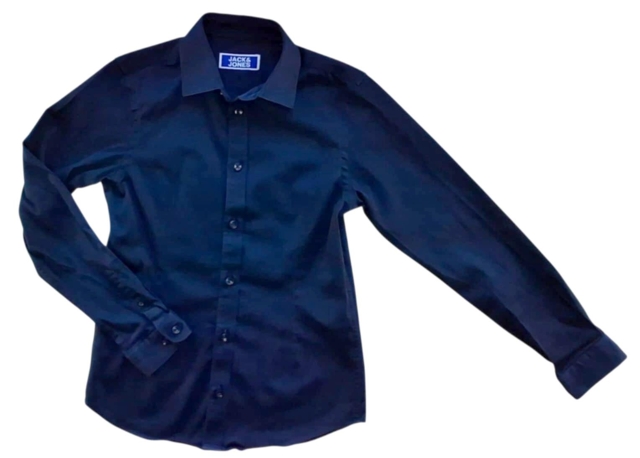 Jack & Jones mørkeblå langærmet skjorte str. 140