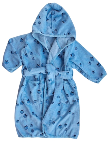 Småfolk lyseblå frotté morgenkåbe str. 92-98