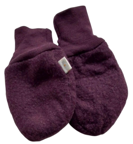 808 mørk bordeauxrøde uld vanter str. 86-92