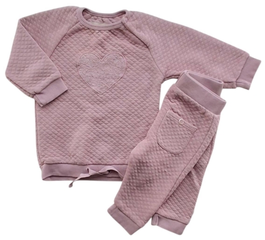 Minymo rosa to-delt baby sæt str. 62