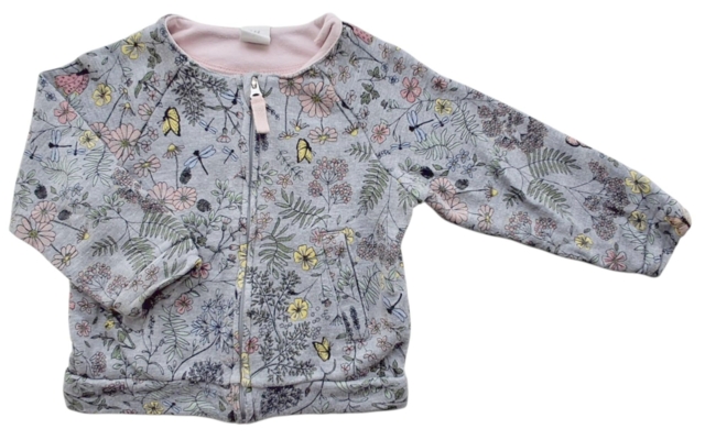 H&M lysegrå langærmet sweat cardigan str. 86