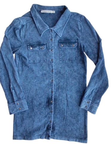 Frankie & Liberty blød blå denim-look skjorte str. 10