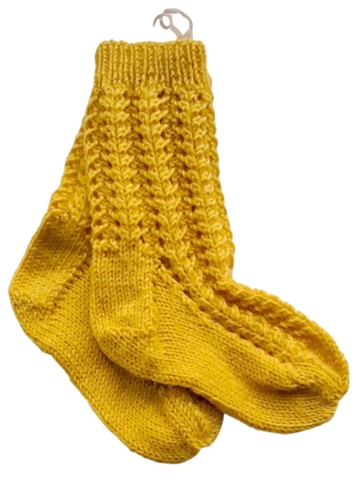 Nye mørkegule uld strømper str. 80-86