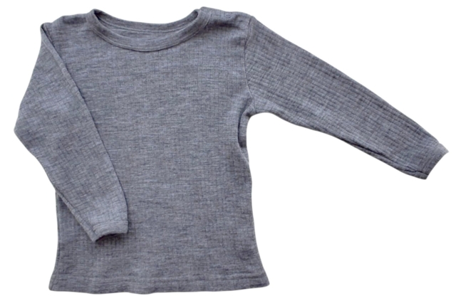808 grå langærmet uld bluse str. 92