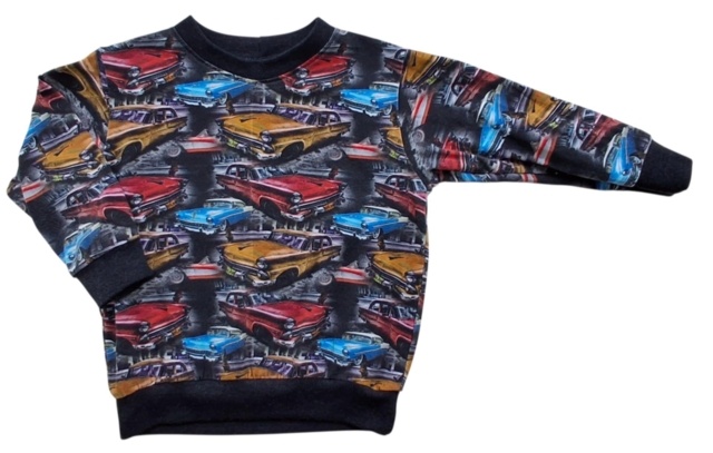 Hjemmesyet sort langærmet sweatshirt str. 80-86