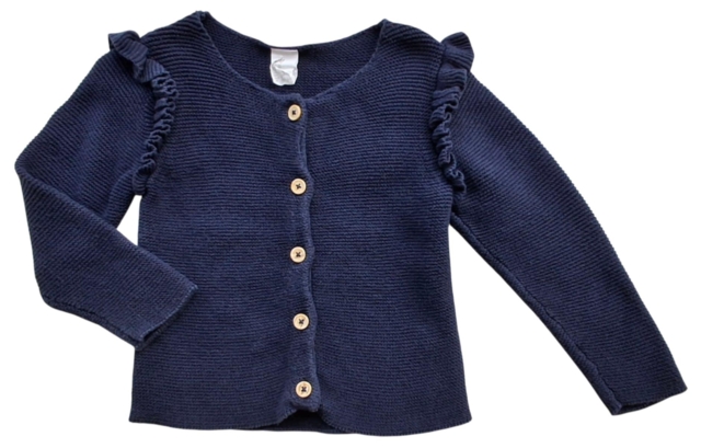 H&M mørkeblå langærmet bomulds trøje str. 92