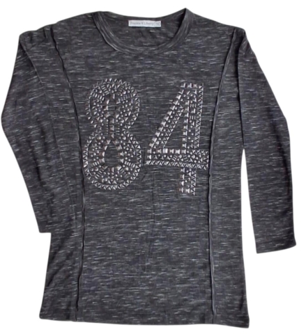 Ny Frankie & Liberty mørkegrå meleret bluse str. 10