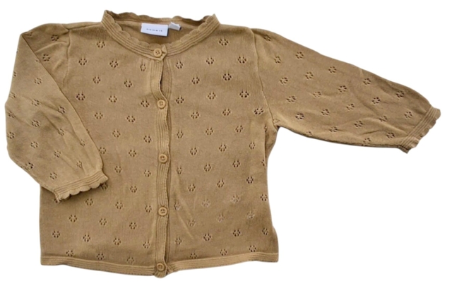 Name it karrygul finstrikket cardigan str. 68