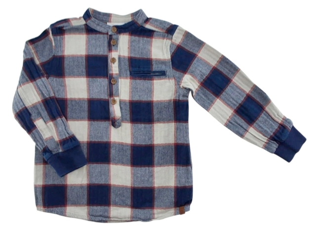 Pomp de lux blåternet langærmet skjorte str. 116