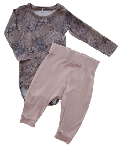 Name it lilla body og Smallstuff rosa bukser str. 74