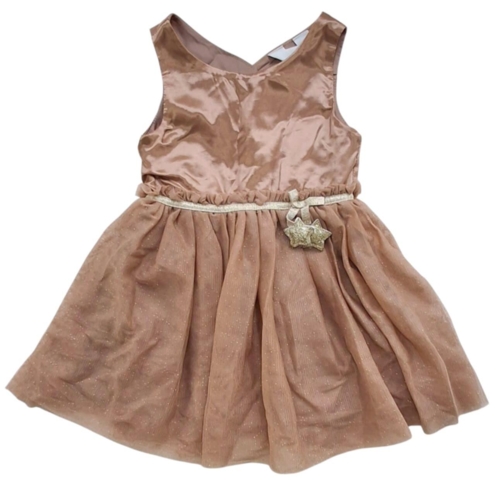 H&M lysebrun ærmeløs fin kjole str. 92