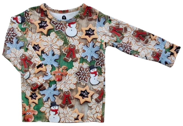 Hjemmesyet fin langærmet julebluse str. 80