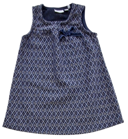 Name it mørkeblå ærmeløs mønstret kjole str. 74